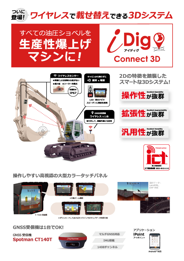 マシンガイダンスシステム"iDig3D"発売のお知らせ